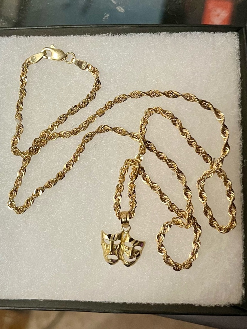 10k Solid Gold Rope Chain & Pendant